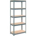 Global Equipment Extra Heavy Duty Shelving 36"W x 24"D x 72"H With 5 Shelves, Wood Deck, Gry 717146
